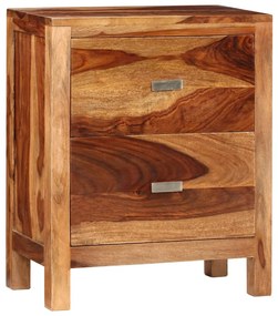 Noptiera cu 2 sertare, lemn masiv de sheesham 1, 50 x 28 x 60 cm