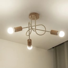 Lustră aplicată OXFORD, 3xE27/15W/230V, pin/crem