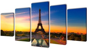 Set de tablouri imprimate pe panza Turnul Eiffel 100 x 50 cm 200 x 100 cm, Turnul  Eiffel