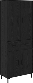 vidaXL Bufet Pe perete Stejar Negru 69,5 x 34 x 180 cm Lemn compozit