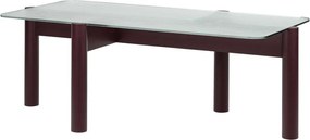 Măsuță de cafea burgundy cu blat din sticlă 55x105 cm Kob – noo.ma
