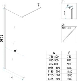 Paravan de dus Rea Flexi Transparent 120 cm negru