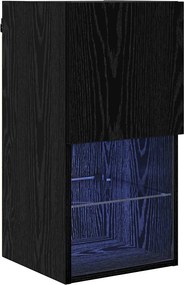 vidaXL Sistem de TV montat pe perete Stejar Negru 30,5 x 30 x 60 cm