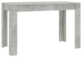 800436 vidaXL Masă de bucătărie, gri beton, 120x60x76 cm, lemn prelucrat