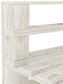 Set mobilier de gradina din paleti, 6 piese, alb, lemn Alb, 1