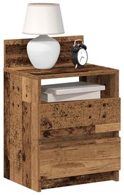 vidaXL Noptiere 2 buc cu 2 sertare Lemn vechi 40x33x60 cm