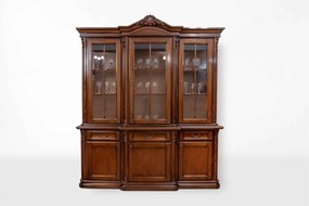 Bufet lemn masiv Briston cu Vitrină 3 Uși Briston, 193,2 × 56,5 × 230 cm
