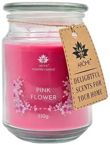 Lumânare Arome 510 g, din sticlă, Pink flower