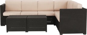Set de grădină din rattan, 3 piese, maro/bej, RODEN