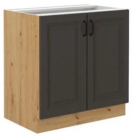 Dulap inferior de bucătărie Vintageline 80 D 2F BB (Stejar artisan + grafit) . 1103348