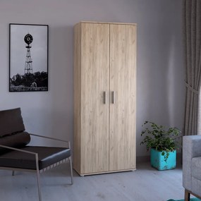 Dulap, poliţe, cu două uşi, stejar artizanal, SERVO TIP 1