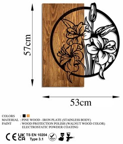 Accesoriu decorativ de perete din lemn Flowers