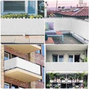 Paravan protectie balcon Alb 075 x 3 m