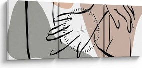 Tablou - Femeie corp linie de artă N⁰2 (cu ceas) (90x30 cm)