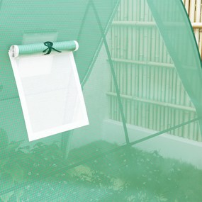 Outsunny Sera cu Arc, Saci de nisip și Acoperiș din Plastic, 2 Uși Glisante, Ferestre din Plasă, portabil, 1,8 x 1,8 x 2 m, Verde | Aosom Romania