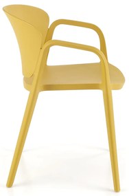 Scaun din plastic mustar K491