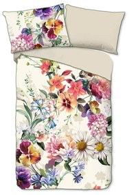 Lenjerie de pat din bumbac organic pentru pat dublu Descanso Flower Garden, 200 x 200 cm