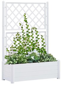 Jardiniera de gradina cu spalier, alb, 100 x 43 x 142, PP 1, Alb, 100 x 43 x 142 cm