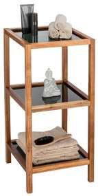 Etajeră de baie neagră/în culoare naturală din sticlă 36x79 cm Fondi – Wenko