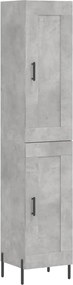 vidaXL Dulap înalt, gri beton, 34,5x34x180 cm, lemn prelucrat