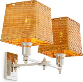 Aplica de perete LUX cu abajur din ratan Lexington nickel