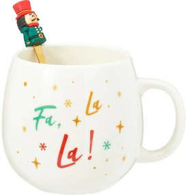 Ceașcă de Crăciun din porțelan cu lingurițăSpărgător de nuci 550 ml