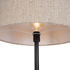 Lampă de podea modernă neagră cu abajur bej bouclé 50cm - Simplo