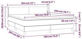 Pat box spring cu saltea, gri inchis, 180x200 cm, textil Morke gra, 180 x 200 cm, Design simplu