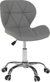 Scaun birou ARGUS NEW, gri/crom, piele ecologica/metal, 47x56x73/84 cm