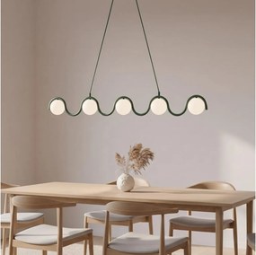 Candelabru suspendat pe cablu SINUS 5xG9/8W/230V verde