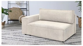 Modul pentru canapea crem cu tapițerie din catifea reiată (cu colț pe partea stângă ) Nihad modular – Bobochic Paris
