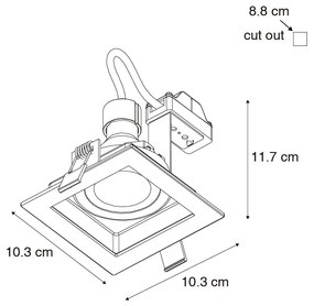 Set 6 becuri Spot încastrat modern alb reglabil - Carree