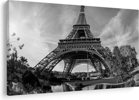 Tablou - Turnul Eiffel, alb-negru (90x60 cm)