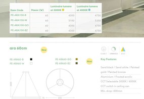 Lustra LED circulara suspendata Ara 60cm, Bronz