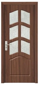 Usa Interior din MDF Novo Doors ND109, Cadru din Lemn Masiv, Geam Sablat, KIT COMPLET, Toc , Manere si balamale incluse (Culoare: Stejar Deschis,
