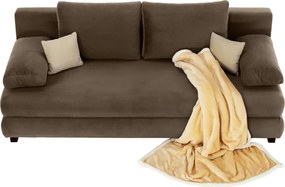 Canapea extensibilă, textil capuccino/bej, CLIV