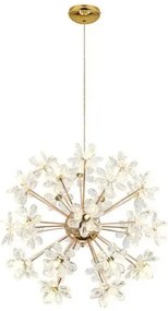 Lustra LED Pendul Elit's Tessa L 50 cm, Cristal, Gold, 95 w