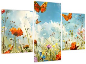 Tablou - Fluturi pe pajiștea de vară (90x60 cm)