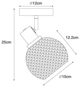 Spotlight de design negru cu sticlă fumurie - Chico