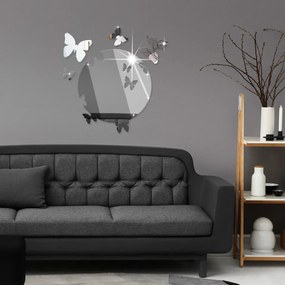 Sticker perete 3D Mirror Silver Moon