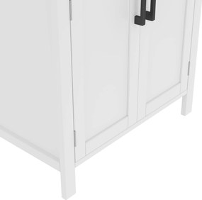 Dulap de baie independent cu chiuvetă, rafturi cu uși duble, sertare practice, rafturi ajustabile, 60x46x84,8 cm, Alb