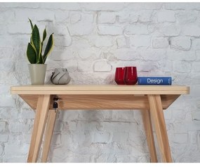 Masă de dining extensibilă cu blat cu aspect de lemn de frasin 65x90 cm Envelope – Ragaba