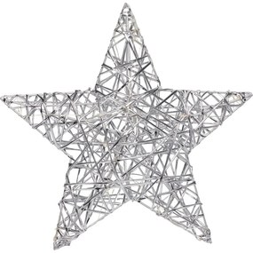 Stea de Crăciun luminoasă Silver, 30 x 30 cm, 20micro LED, cu baterii