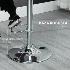 HOMCOM Set de 2 Scaune de Bar cu Înălțime Reglabilă și Suport pentru Picioare, 39x41x68-88 cm, Negru | Aosom Romania
