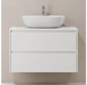 Dulap de baie TRONDHEIM pentru lavoar, 90 cm, alb