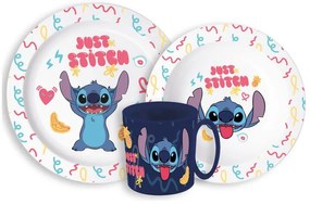 Disney Lilo și Stitch Palms Set de masă Disney Lilo &amp; Stitch, Set plastic micro cu cană de 265 ml