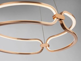 Lustra LED suspendata design ultra-modern 47cm Colette auriu roze