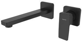 Sapho - Baterie pentru lavoar TURSI, montaj pe 2 găuri, negru mat