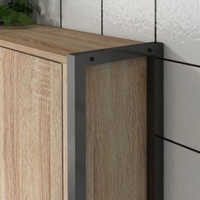 kleankin Etagere de toaletă mobilier de baie deasupra toaletei WC cu dulap 2 uși și raft deschis | Aosom Romania