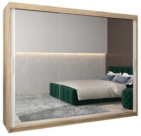 Dulap de haine 250 cm Toki 3 (stejar sonoma + alb mat). 1065122